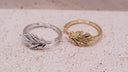 Oak Leaf Open Band Ring Nature inspired oak leaf ring by Ella & Faith London
