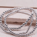 Silver Beaded Bracelet - Stainless Steel