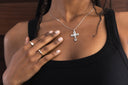 Radiant Cross Necklace – Sterling Silver | Rhodium-Plated
