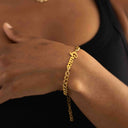 Custom Name Bracelets Gold – Waterproof &amp; Tarnish Free, on a model's hand