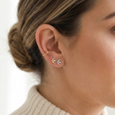 Titanium Crescent Moon Flat Back Stud - Internally Threaded