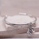Acorn & Oak Leaf Open Bangle