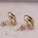 Moissanite Knot Stud Earrings – Sterling Silver (8mm)on white background 