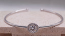 Halo Moissanite Bangle | 1ct VVS Moissanite | 925 Sterling Silver