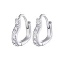 Silver Heart Earrings | Rhodium-Plated
