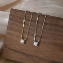 Single Stone CZ Necklace – Dainty & Hypoallergenic