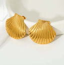 Golden Seashell Stud Earrings.
