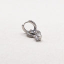 Sterling-silver-pave-hoops - Rhodium Plated