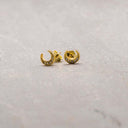 Tiny Moon Gold CZ Studs | 18K Gold Over Sterling Silver