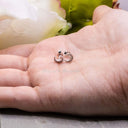 Tiny Moon CZ Stud Earrings – 18K Gold Dainty Minimalist Earrings