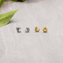 Tiny Moon CZ Stud Earrings – 18K Gold Dainty Minimalist Earrings