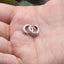 Silver Pavé Huggie Hoop Earrings – 8mm CZ Clicker Hoops
