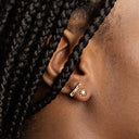 3mm CZ Stud Earrings | 18K Gold over Sterling Silver Earrings