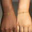 18K gold PVD Personalised letter charm bracelet – minimalist everyday jewellery by Ella and Faith London.