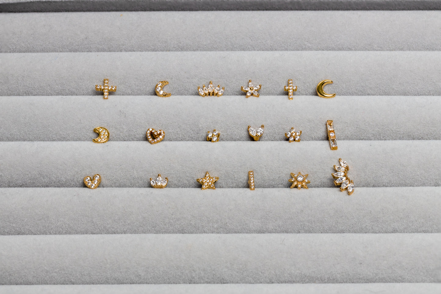 Cartilage Earring~ Dainty Gold Earring Helix Piercing Gems Mini Gold Earrings