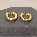 14K Gold T-Bar Hoop Earrings – Waterproof & Hypoallergenic