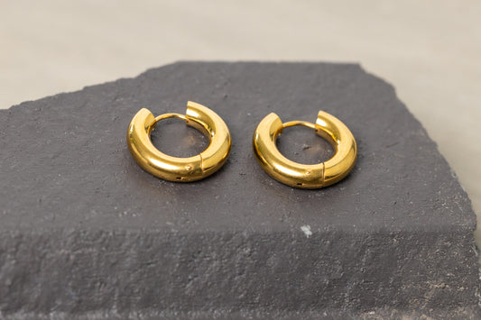 Genesis Gold Chunky Hoop Earrings | Ella and Faith London