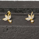 Dainty Lotus Flower Earrings– 18K Gold Over Sterling Silver
