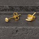 Tiny Gold CZ Stud Earrings – Gold Over 925 Sterling Silver.