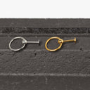Flatback Barbell Cartilage Earring – 16G Internally Threaded Hoop.
