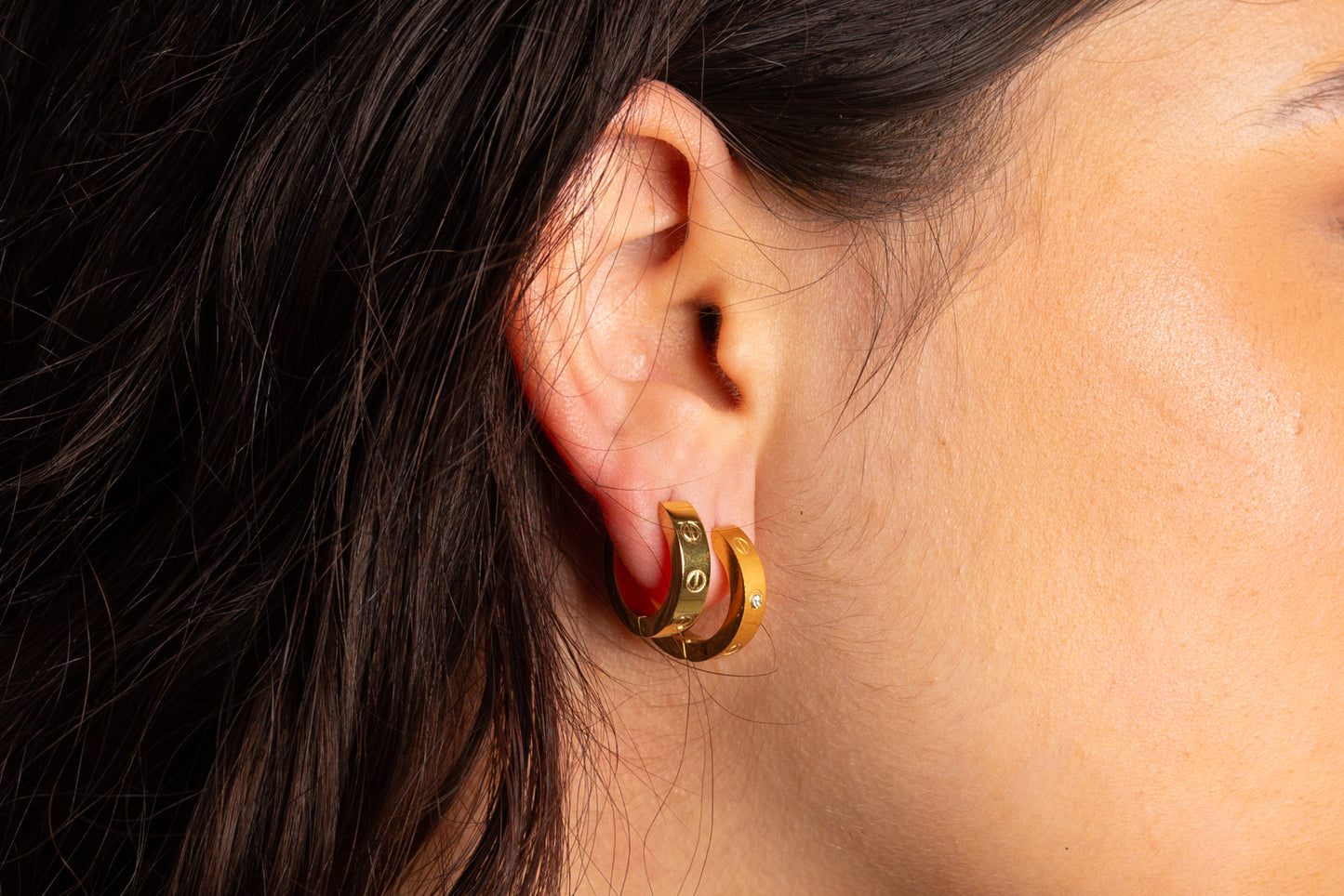 Gold Thick Clicker Hoop Earrings, Secure Fit | Ella and Faith London