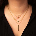 Minimalist Circle & Bar Necklace –18K Gold PVD | Lightweight & Durable.