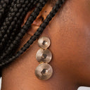 Long Gold Textured Drop Earrings – 14K Boho Chic Statement Dangles.