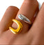 Two-Tone Open Wrap Ring – Adjustable, Waterproof & Hypoallergenic