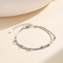 Avery Double Chain Square Bead Anklet