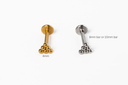 6-Ball Cluster Flat Back Earrings 16G – Internally Threaded 316L Stainless Steel Stud