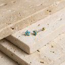 Turquoise Flower Piercing Stud