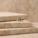 Turquoise Sunburst Piercing Stud