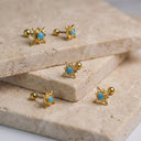 Turquoise Sunburst Piercing Stud