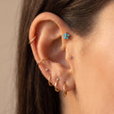 Turquoise Flower Piercing Stud