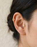 Titanium Crescent Moon Flat Back Stud - Internally Threaded