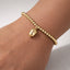 Gold Acorn Beaded Slider Bracelet | 18k PVD Stainless Steel