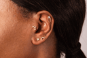 Tiny Moon CZ Stud Earrings – 18K Gold Dainty Minimalist Earrings