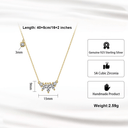 5-Stone CZ Crown Necklace – Dainty, Hypoallergenic, 925 Silver.