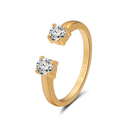 Twin Stone Sparkle Open Ring on a white background