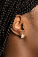 Star Disc CZ Stud Earrings | 14K Gold Over Sterling Silver.