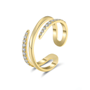 Gold Adjustable Ring | Sculpted Sparkle Open Ring - white background 