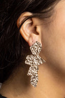 Hammered Metal Dangly Earrings – Irregular Statement Earrings for Women.