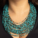 Beaded Bib Necklace – Boho Statement Jewellery with Gold Accents.