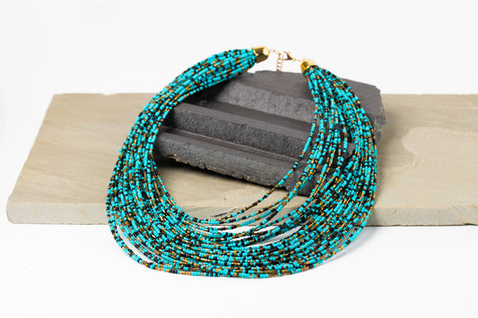 Multilayer Statement Micro Beaded Necklace | Ella & Faith London