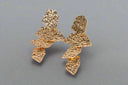 Hammered Metal Dangly Earrings – Irregular Statement Earrings for Women.