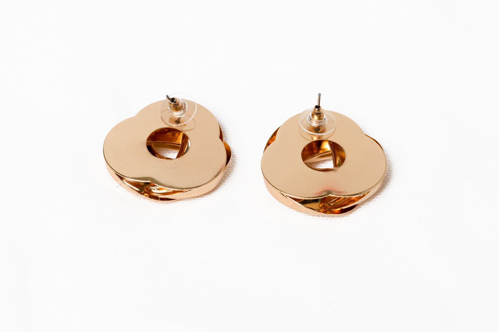 Gold Hollow Knot Earrings – 14K Gold Plated Spiral Studs