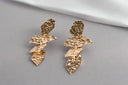 Hammered Metal Dangly Earrings – Irregular Statement Earrings for Women.