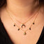Model wearing Gold Sun Gypsy Necklace – Vermeil 18K Gold Moon & Star Pendant