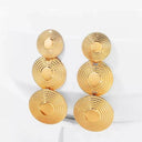 Long Gold Textured Drop Earrings – 14K Boho Chic Statement Dangles.