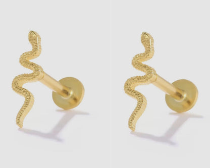 Snake Studs Earrings | Flat-back Snake Earrings | Ella & Faith London